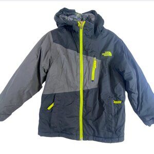 The North Face Kids Jacket Unisex Sz 7/8 Grey Insulated Ski Snow Winter